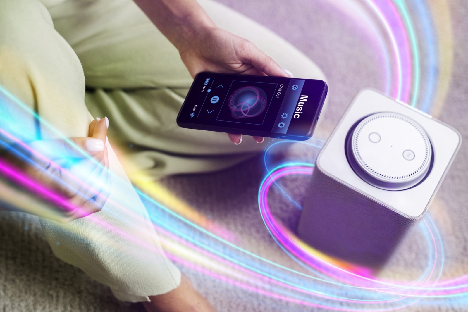 Contrôle d’une enceinte connectée depuis un téléphone